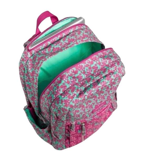 VERA BRADLEY Lighten Up Backpack Ditsy Dot Floral Pink Teal School Travel main image 6